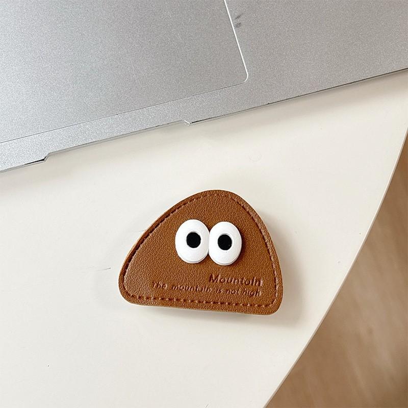 

Mobile Airbag Holder Triangular Leather Cute Big Eyes Lazy Ring