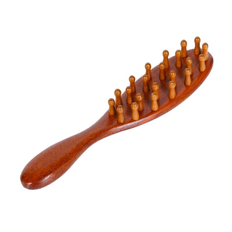 Sandalwood Rake Comb with 22 Coarse Teeth for Curly Hair - Durable Massage Comb for Men & Women
