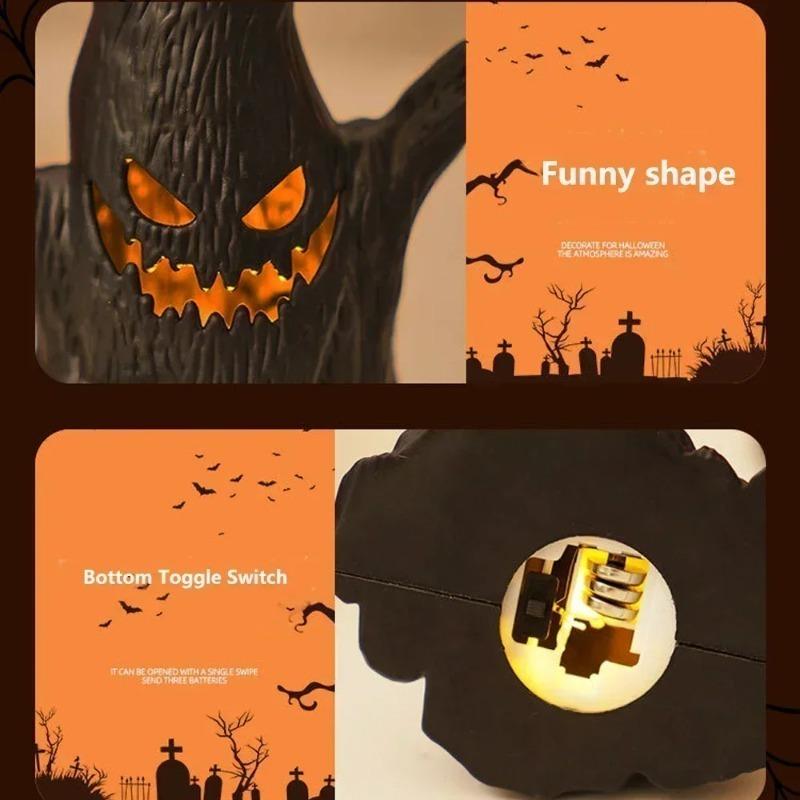 Halloween Horror Atmosphere Ghost Faces Tree Stumps LED Night Light Ghost Lights Haunted Rooms Escape Home Decoration