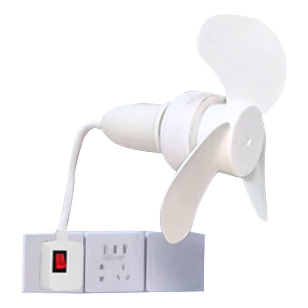 Modern LED Ceiling Fan E27 Base/USB Indoor Ceiling Fan Light Hose Extender Light Bulb Fan with Socket for Bedroom Living Room