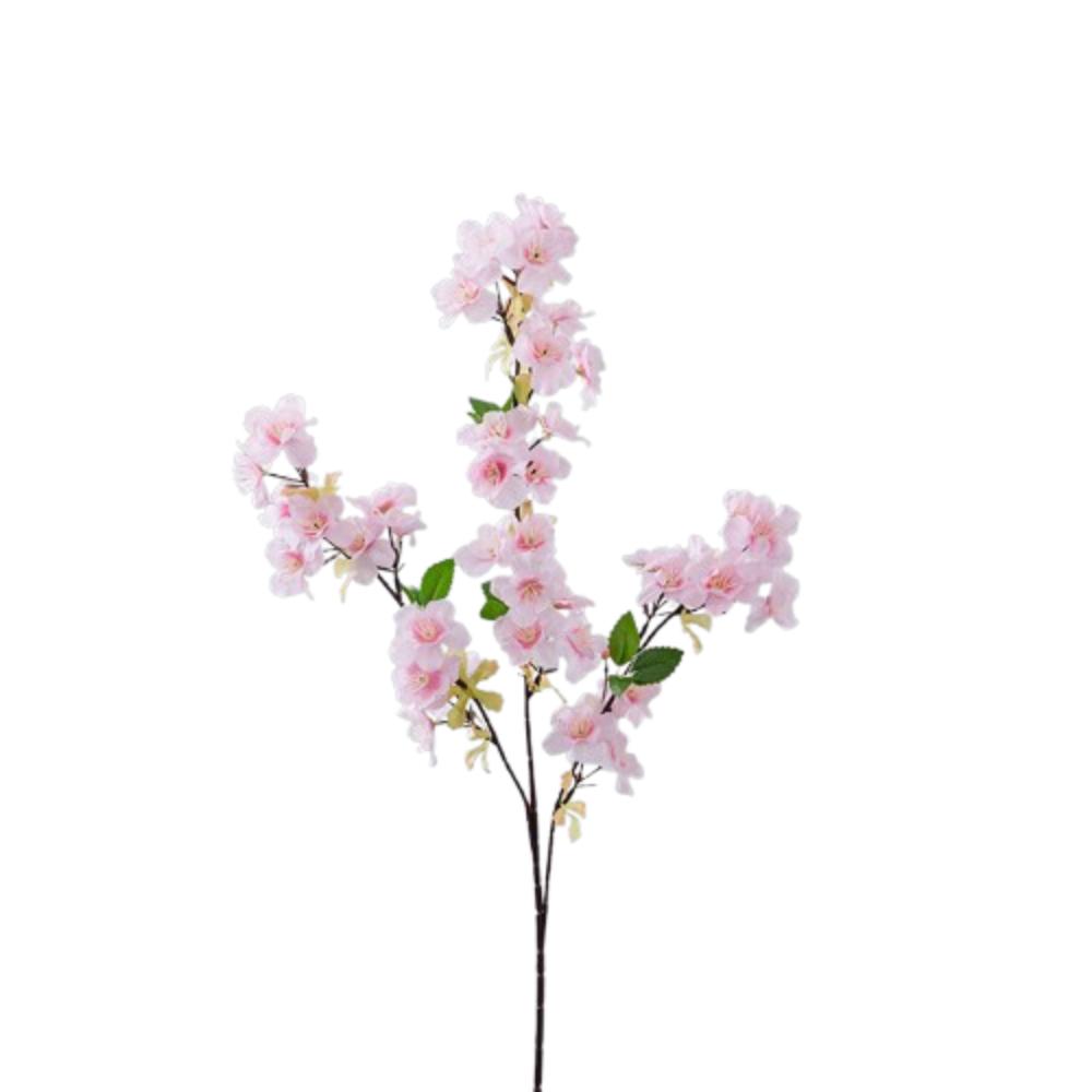 Plastic Artificial Peach Blossom Branch Real Touch Fake Flower Silk Cherry Blossom  Wedding Decor