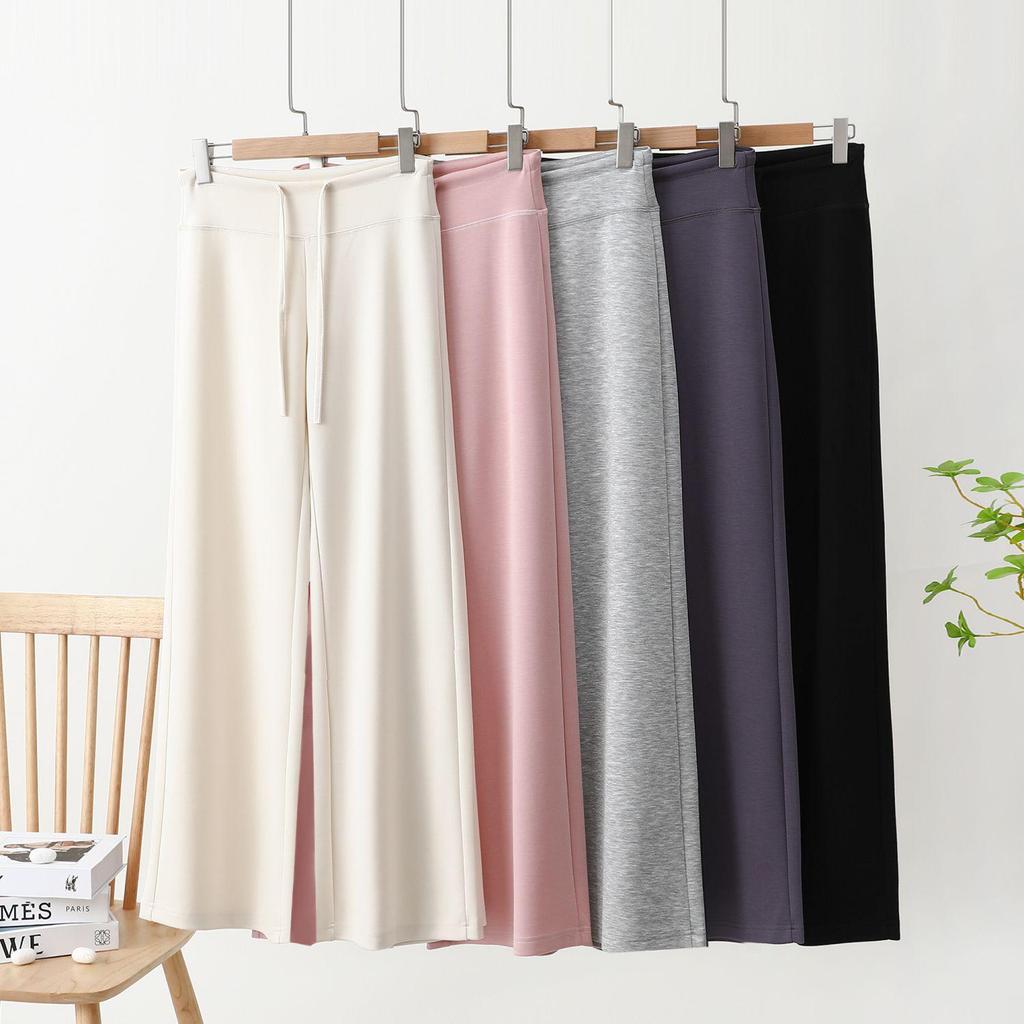Women's High-Rise Summer Style Loose Fit Sweatpants with Drawstring, Wide Leg, Slightly Flared Yoga Pants