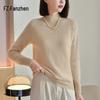 Fanzhen Women's 100% Wool Semi-High Collar Sweater