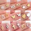 Teamer 5pcs/lot Exquisite Stainless Steel Charms for Jewelry Making Butterfly Fish Cross Basketball Mini Pendant for Bracelet