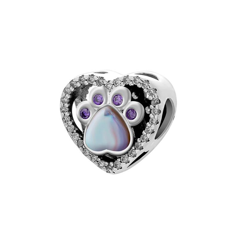 925 Silver Dog Claw Pendant Bracelet Charm Talisman for Men Women Birthday Gift Animal Jewelry Tiger Monkey Elephant Hedgehog