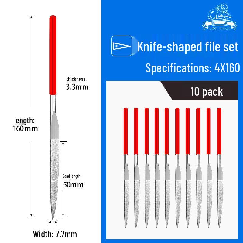 Titanium-Plated Fine Alloy Diamond File Set for Metal Grinding & Deburring