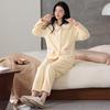 1011 winter women's pajamas thickened flannel loungewear foreign gas cardigan doll collar winter warm loungewear set