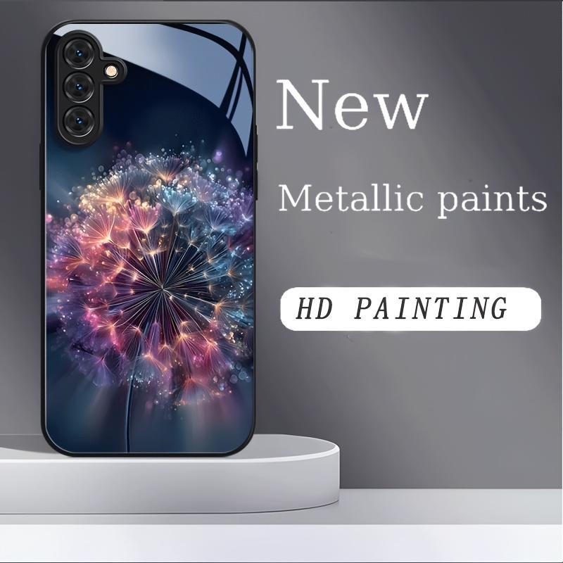 Colorful Blooming Pattern Glass Phone Case Suitable for Samsung Galaxy S26 S25 S24 S23 S22 S21 S20 FE/Ultra/Plus Anti Drop