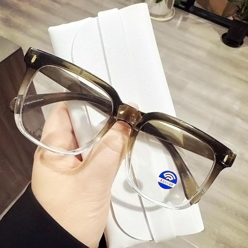 Retro Thick Black Frame Anti-Blue Light Glasses for Women & Men - Minimalist Design, No Prescription Needed