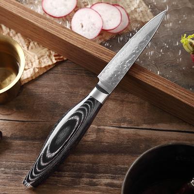 3.5'' 67 Layers Damascus Steel Kitchen Fruit Knives Slicing Paring Knife Cutter