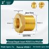 Threaded Core Pressure Reducing Gauge Fitting, Male 1/5'' to 2/5'' to 1/10'' Copper Connector, Core: 1/25'', 3/25'', 1'', 2''.