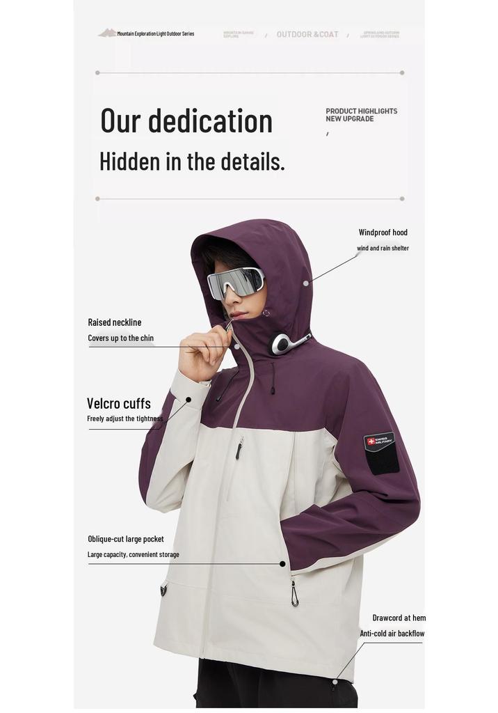 Unisex 3-in-1 Water-Repellent Fleece-Lined Ski Jacket for Autumn/Winter