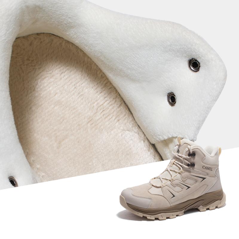 GOLDEN CAMEL Hiking Shoes for Men Women Winter Boots Anti-slip High-top Hiking Boots Plus Velvet Warm Outdoor Sports Shoes Climb