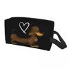 Custom Dachshund Toiletry Bag Women Badger Sausage the Wiener Dog Cosmetic Makeup Organizer Lady Beauty Storage Dopp Kit Case