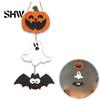 Funny Cartoon Party Wall Decorations Halloween Wooden Hanging Ornament, Jack-o'-Lantern Ghost Bat 3-Tier String Door Hanger, Cute Spooky Festival