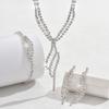 New European and American Style Bridal Fashion Necklace and Earring Set - Premium Rhinestone