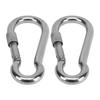 2pcs Stainless Steel Locking Clip Outdoor Camping Locking Buckle for Hiking Hammock Dog Leash Harness