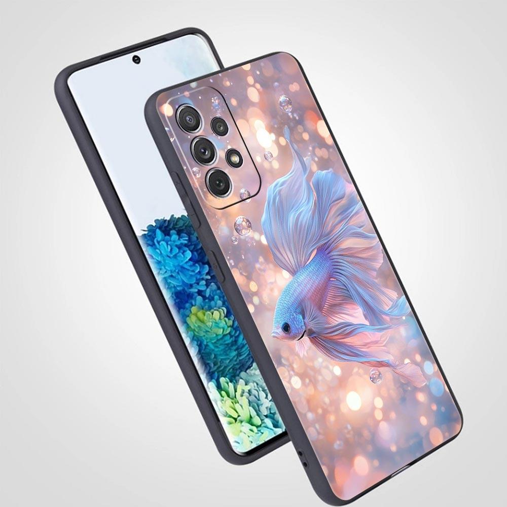 Goldfish Swimming Phone Case for Samsung Galaxy A55 A35 A15 A14 A13 A25 A54 A51 A71 A72 A73 A32 A52 A41 5G Soft TPU Shell Capas