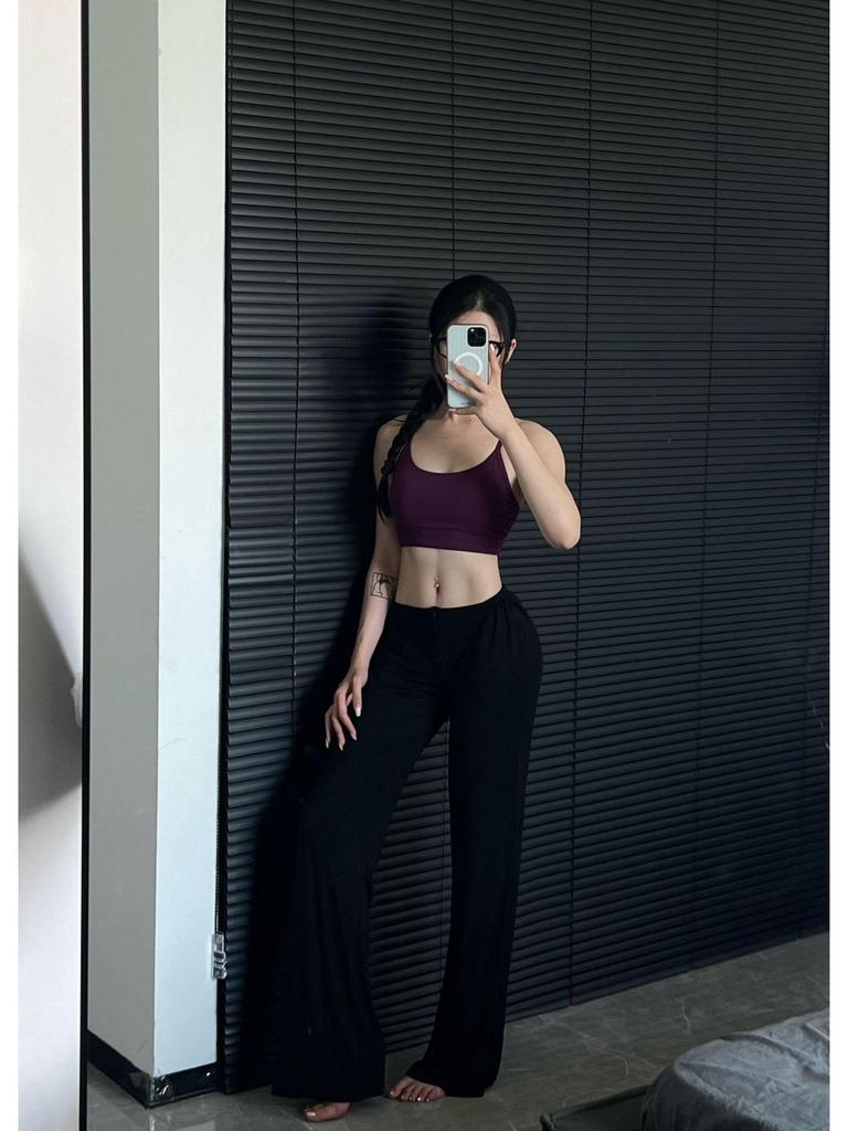 Latte Girl Zipper Draped Yoga Pants - Women's Straight Leg, Floor-Length, Super Comfortable Fitness Wear