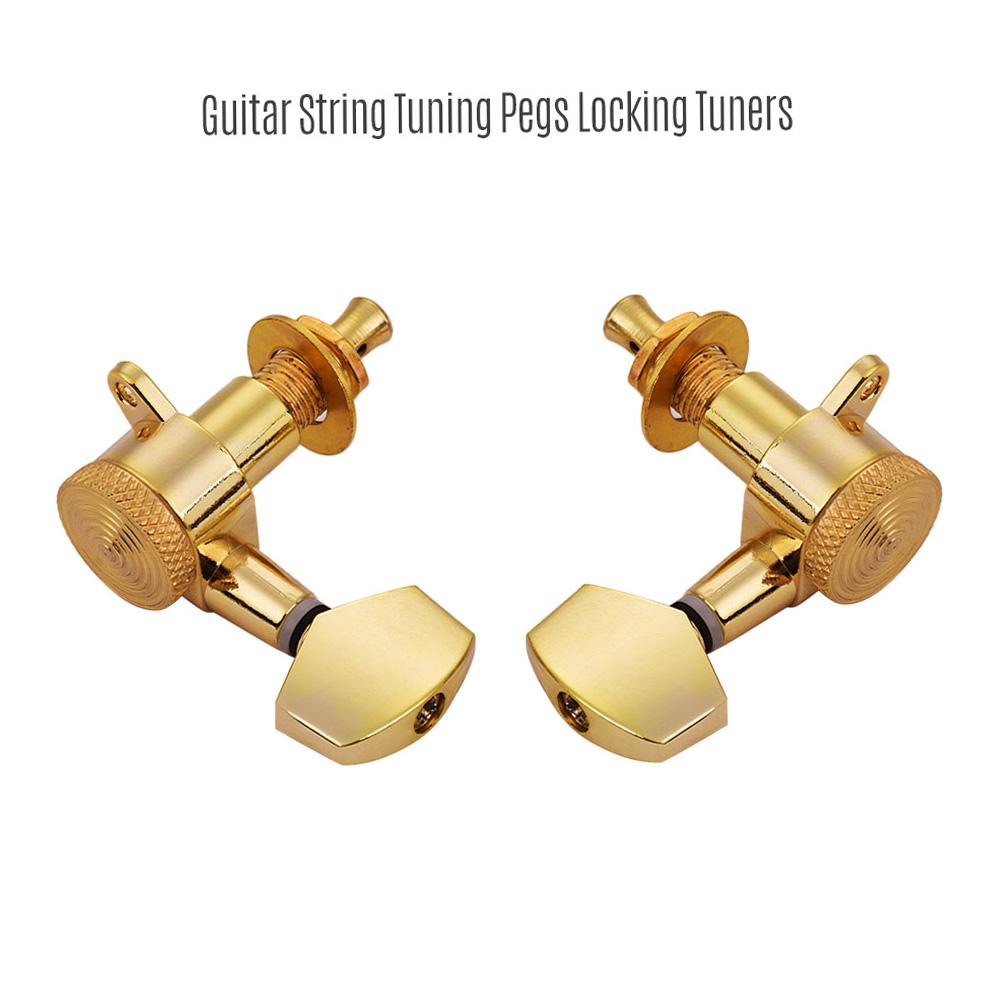Pack of 6 Guitar String Tuning Pegs Locking Tuners Machine Heads Knobs 3L3R for Acoustic Electric Guitars Replacement
