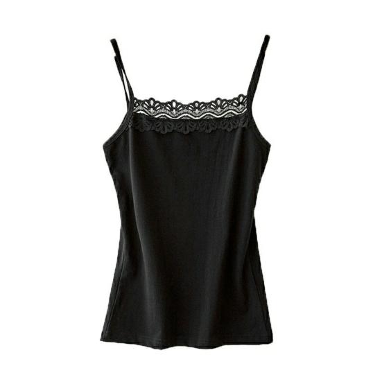 Dámské Top Špagety Pásek Krajka Jednobarevné Čtvercový výstřih Shodné kalhoty Bez rukávů Měkký svetr Letní Košilka Dámské Oblečení