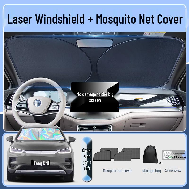 BYD Tang DMI Car Windshield Sun Shade - Heat Insulation Cover for Front Windshield EV