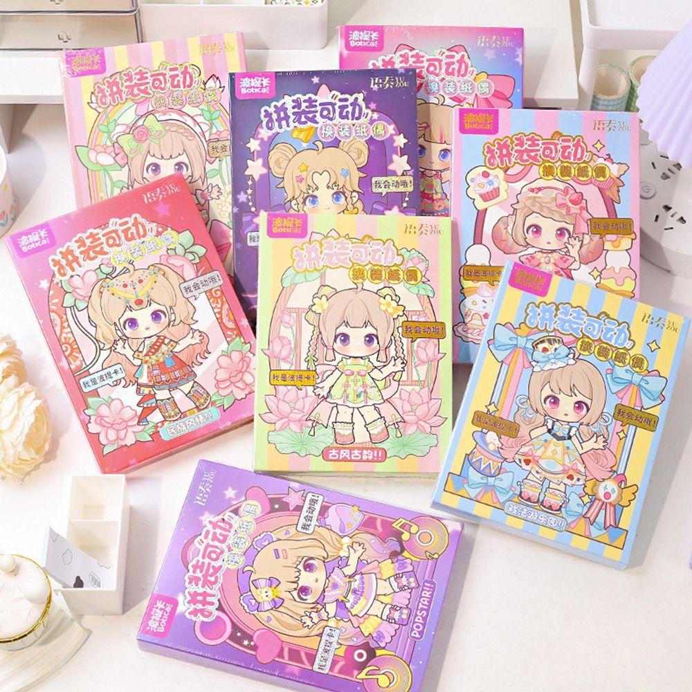 Cartoon DIY Change Clothes Toys Kit 3D Design 3D Dress Up Paper Dolls  Parent-child