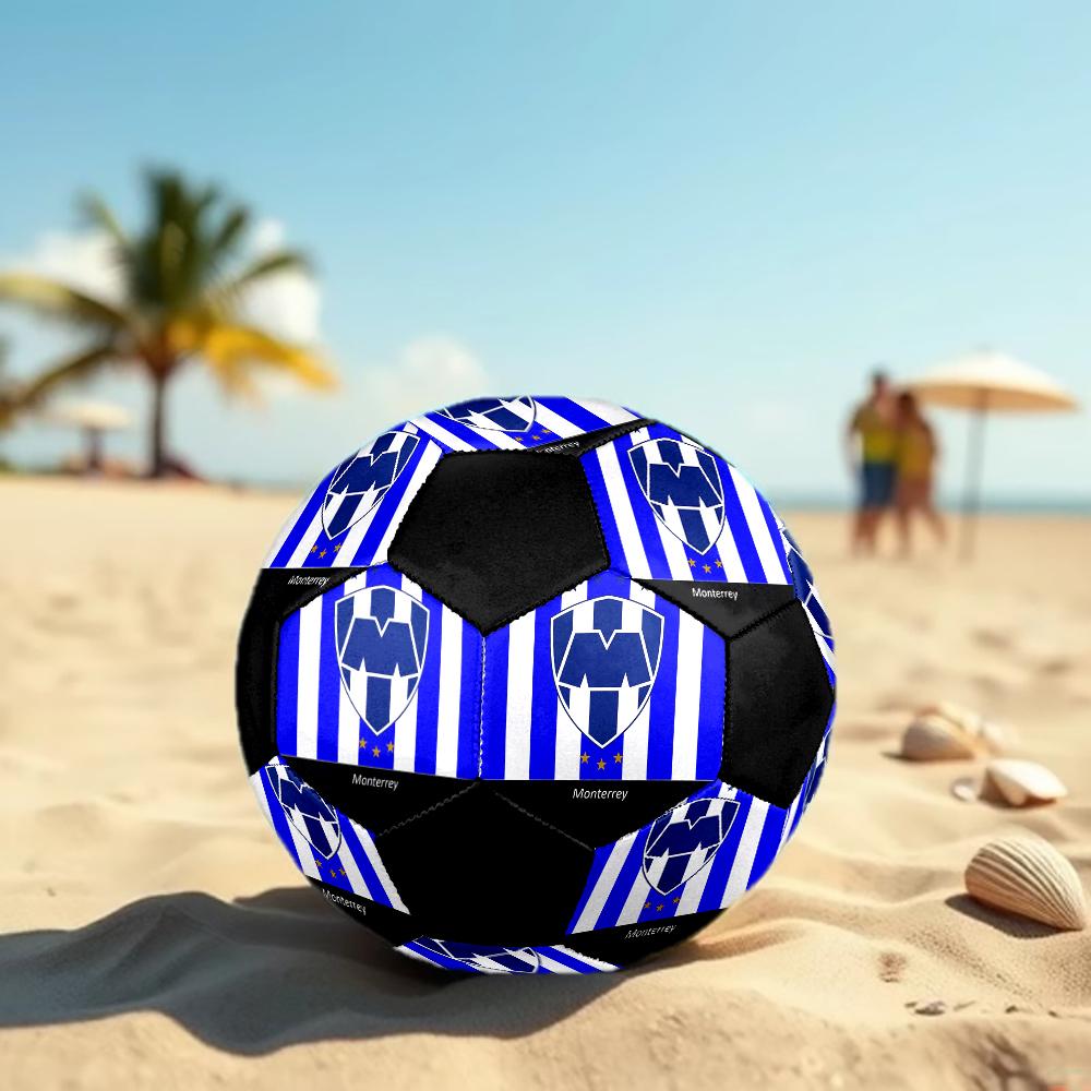 SIZE 5 C.F. Monterrey Soccer Ball Colorful All Ages Machine Stitched PVC Competition Ready Durable High-Bounce