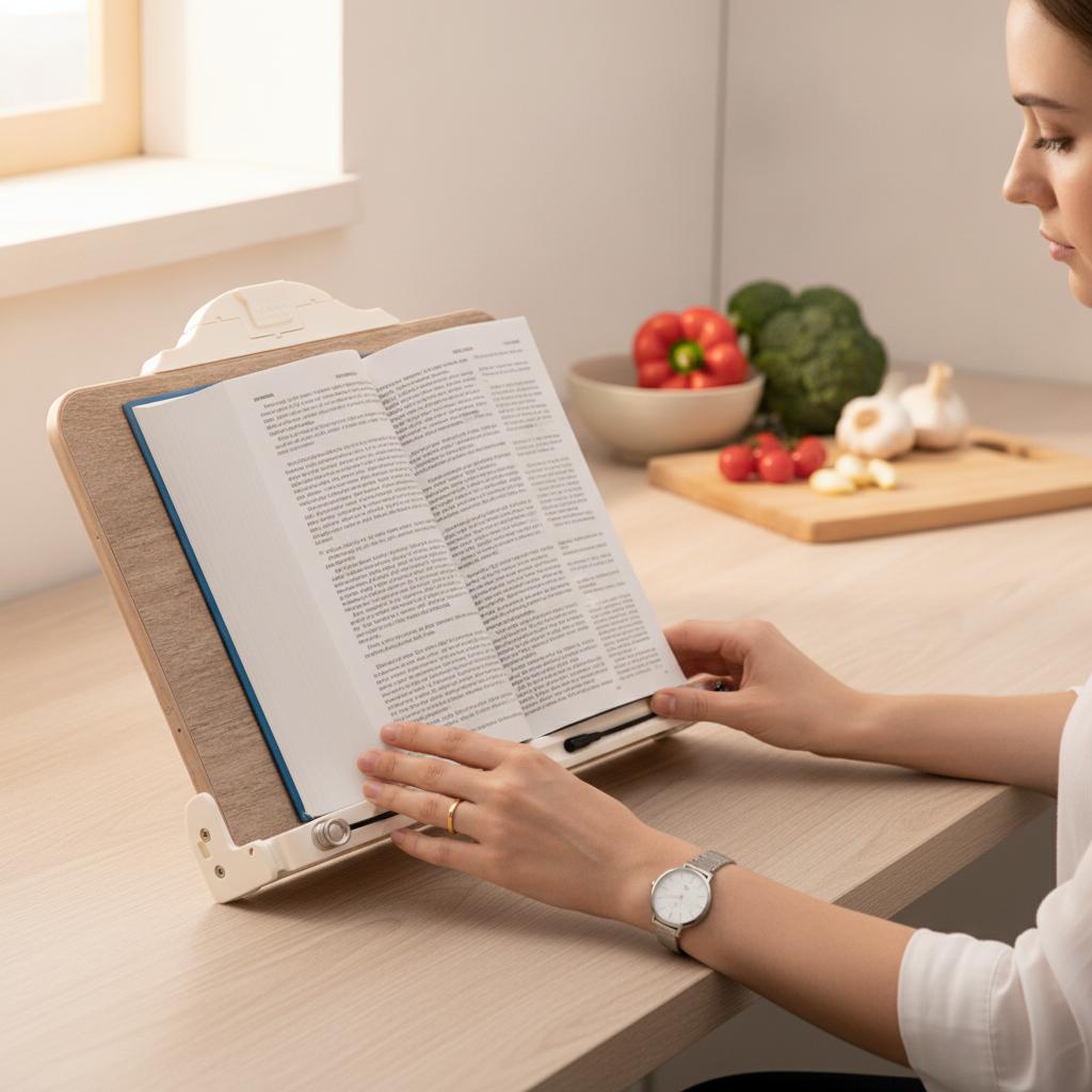 Multifunctional Desktop Book Holder Reading Stand with Phone for Students and Laptops Medium