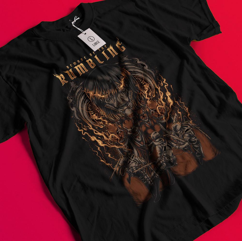 

Attack On Titan Shirt Eren Mikasa Tshirt Levi T-Shirt AOT Erwin Hange Armin Tee BB875 M