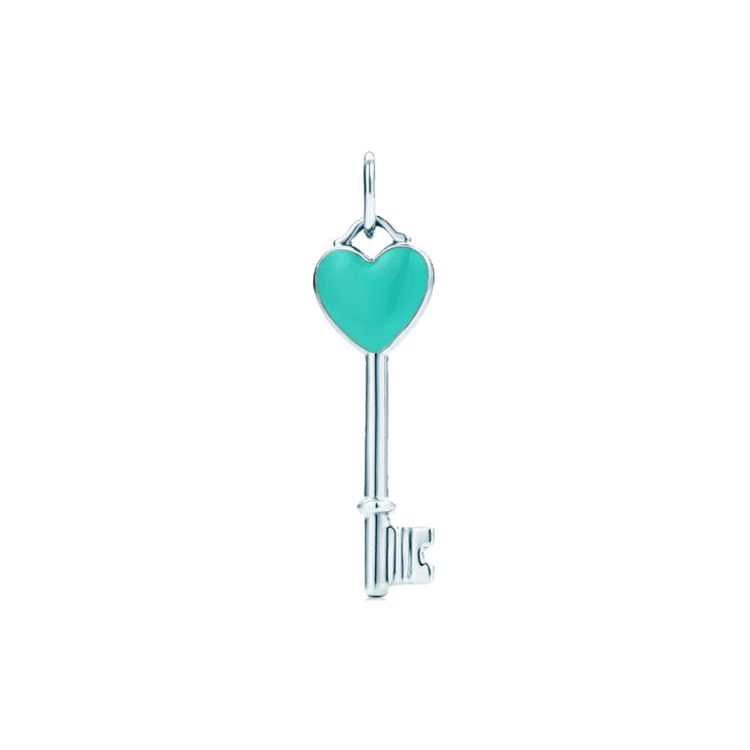 

Tiffany & Co. Tiffany Keys Collection Blue Enamel Heart Key Silver Pendant Necklace Women necklace 24466841 Silver