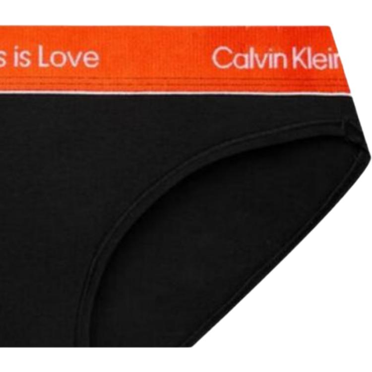 Calvin Klein Rainbow Collection SS23 Logo Embroidered Mid-Rise Sexy Triangle Briefs Women Underwear Space-Black QF7256AD-UB1