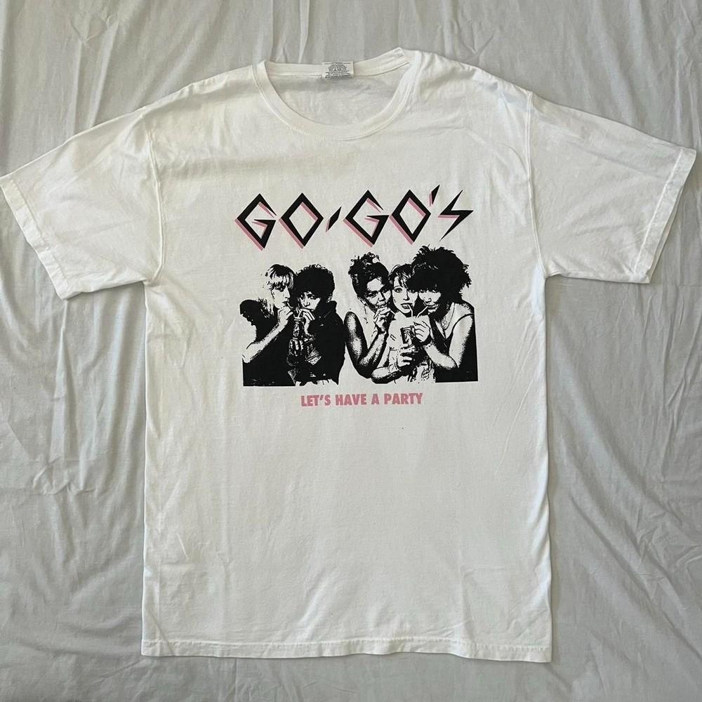 Vintage The Go-Go’s Let’s Have A Party short sleeve white color shirt KV40137 Unisex T-Shirt