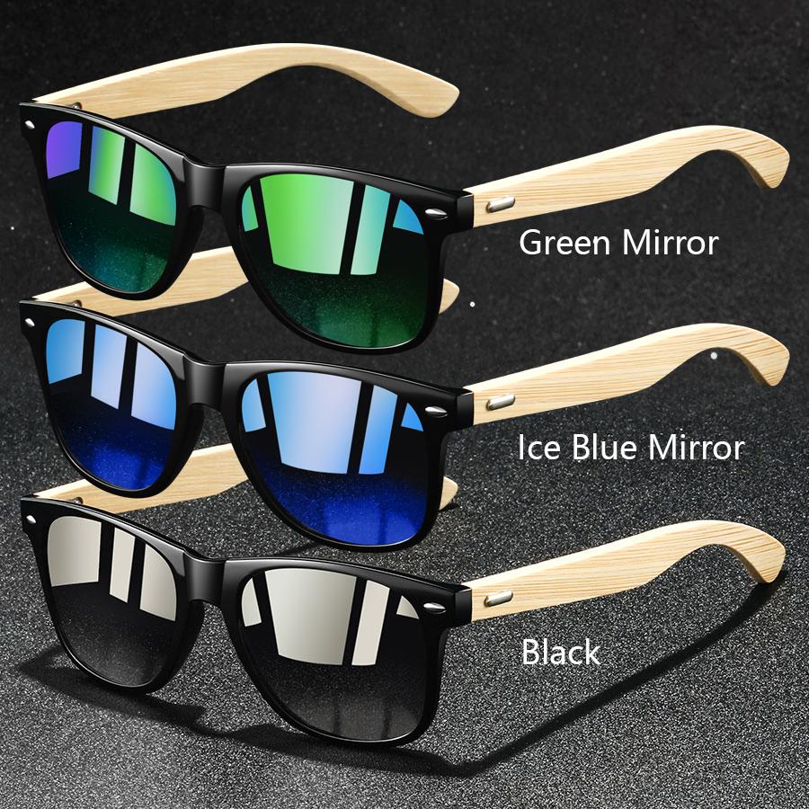 1PC Fashion Bamboo Wood Vintage Square Sunglasses UV400 Protection for Men Women Luxury Designer Sun Glasses Driving Fishing