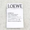 Great LOEWE Scarf Reversible Anagram Logo Leather Patch Khaki Green Beige Gray Wool Used