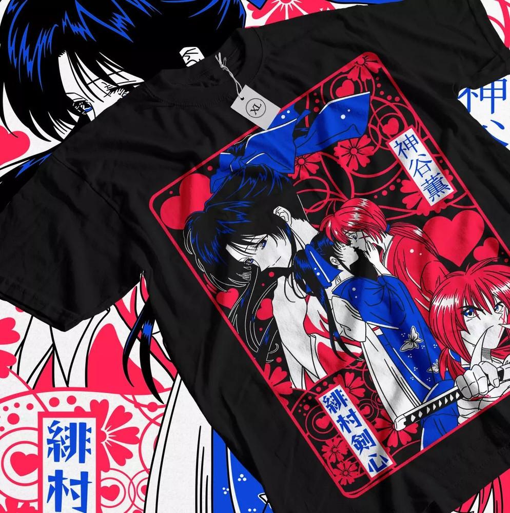 

Himura Kenshin Ruroun Samurai Kawai Anime Geek Otaku Gif Black Unisex T-Shirt XL