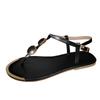 2024 The New Summer Sandals Women Fashion Casual Beach Outdoor Flip Flop Sandals Metal Decoration Ladies Flat Shoes Plus Size