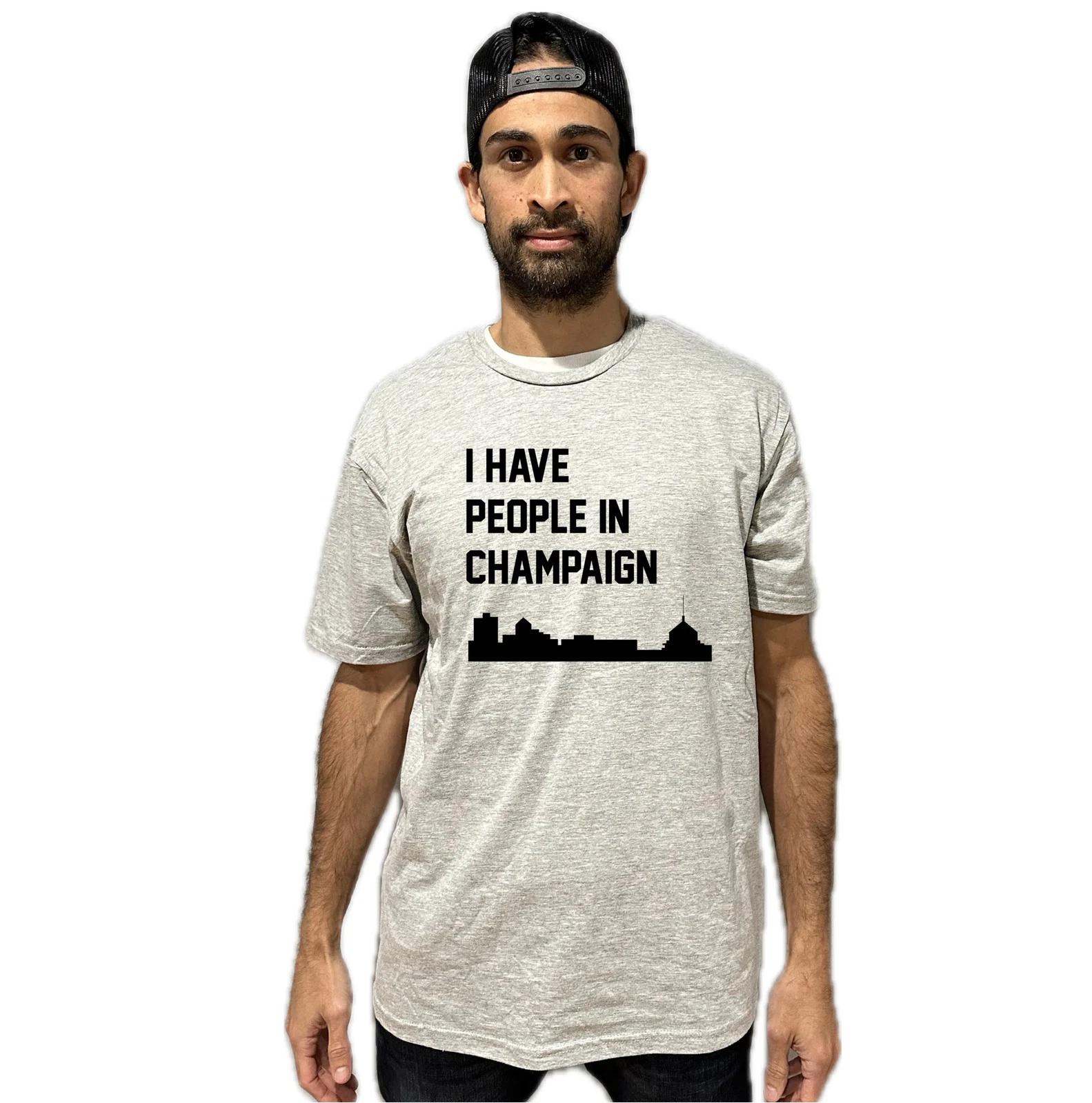 I Have People In Champaign Illinois Skyline T-Shirt S
