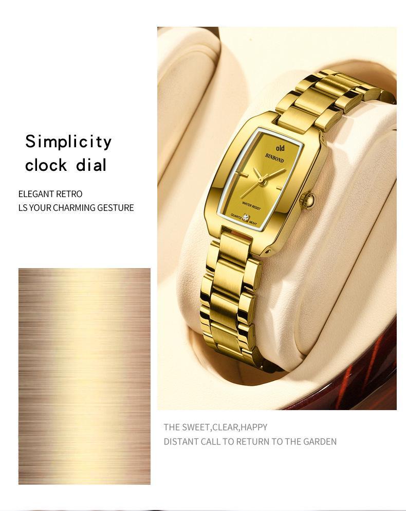 BINBOND Women's Fashion Waterproof Quartz Stainless Steel Watch