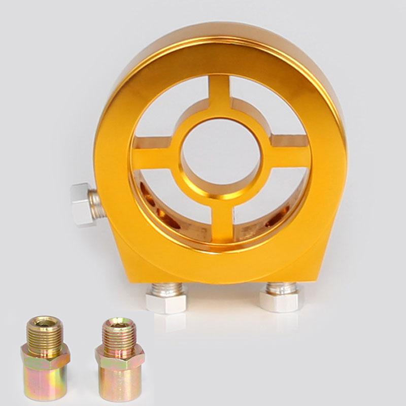Universal Aluminum Oil Filter Sandwich Plate Adapter for Oil Pressure Temperature Gauge Kit Cooler Sensor Fit Car Auto Accessory