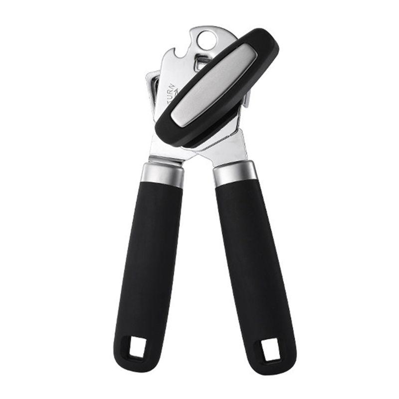 

3-in-1 Multifunctional Duty Stainless Steel Smooth Edge Manual Handheld Can Opener Durable Tool чорний
