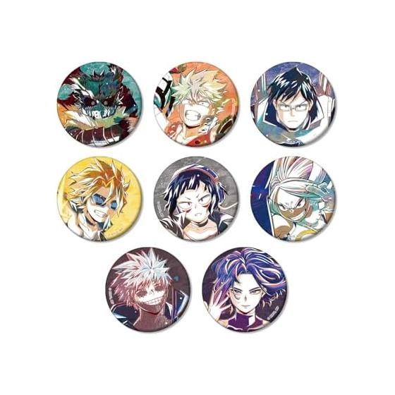 My Hero Academia Trading Ani-Art Matte Can Badges Vol. 8 (Set of 8) - Izuku Midoriya, Katsuki Bakugo, Tenya Iida, Denki Kaminari, Kyoka Jiro, Mirko,