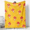 A Cozy Fleece Blanket Featuring a Mushroom Pattern, Made from 100% Polyester with High-Definition Digital Printing, Suitable for All Seasons, a Coolin