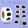 500pcs Cute Funny Black Cat Briquette Sticker Roll Kawaii Cartoon DIY Stationery Phone Luggage Sealing Sticker Reward Gift Toy