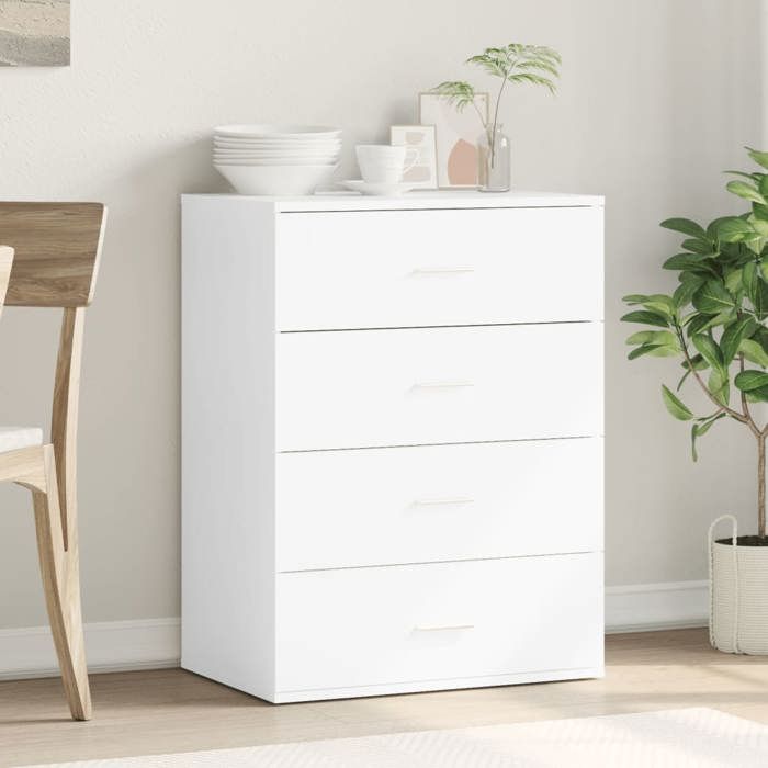 VidaXL Buffet, Armoire Latérale avec Tiroirs, Meuble de Rangement Salon Salle de Séjour Intérieur, Moderne, Blanc Bois 840527