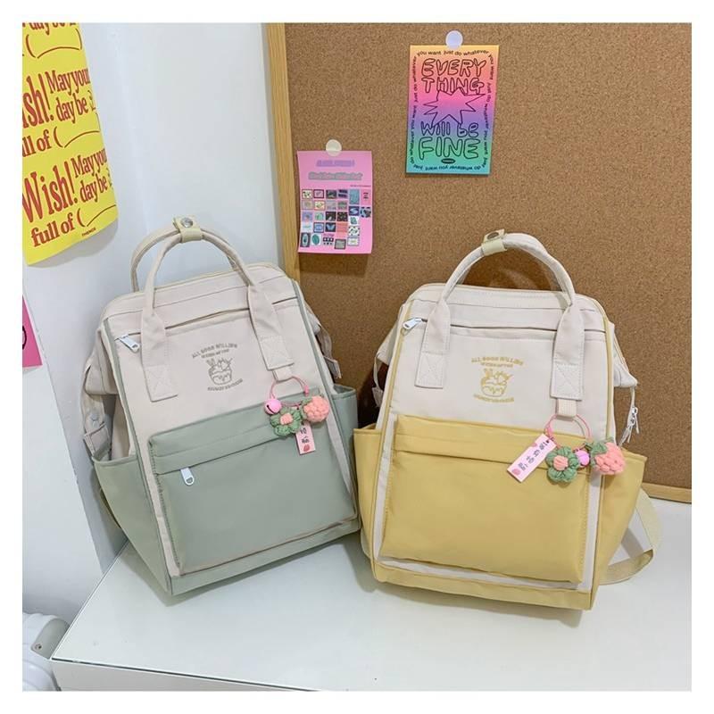 Forest Fairy Princess Nylon Backpack Lightweight Waterproof Trendy Student Bag For Girls