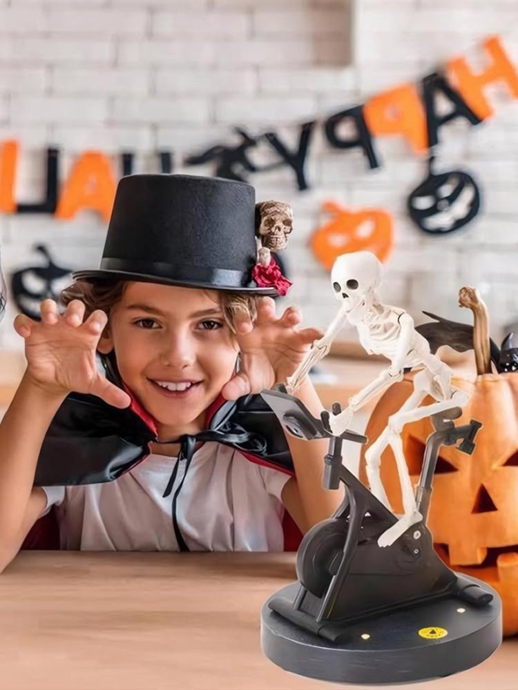 Resin Skeleton Riding Bike Skeletons Statue Skeleton Riding An Exercise Bike Halloween Decorations