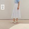 INMAN French Relaxed High-Waist Pleated A-line Skirt