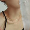 Stunning Sparkling Double Layer Titanium Steel Choker Necklace For Women Fashion