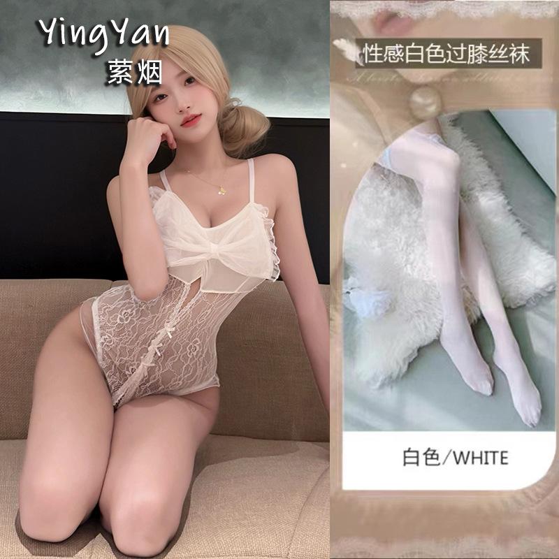 Sexy underwear new onesie sexy suspender lace temptation hollow open gear free hot uniform pajamas women